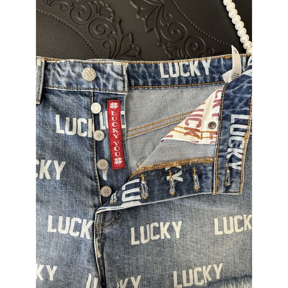 Lucky Brand Womens Totally Lucky  Pins Allover Printed High Rise Shorts Size 28 - Picture 4 of 8